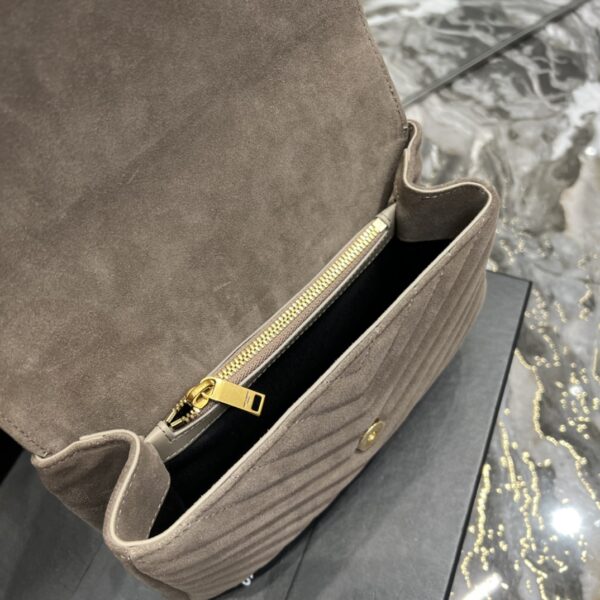 [REP 1:1] Saint Laurent Frosted Belt Fringe Perennial Messenger Bag Gray For Women, Women's Bags 9.4in/24cm YSL