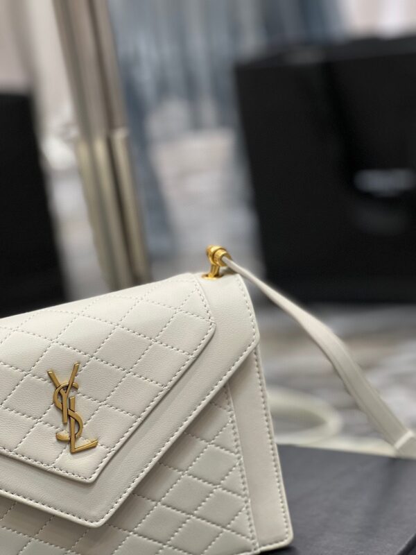 [REP 1:1] Saint Laurent Gaby Mini Satchel White For Women, Women's Bags 7.9in/20cm YSL 6855741EL079207