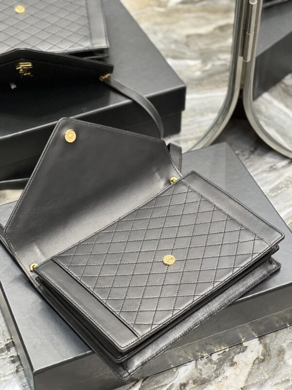[REP 1:1] Saint Laurent Gaby Satchel Bag In Black With Gold Toned Hardware For Women 10.2in/26cm 6688631EL071000