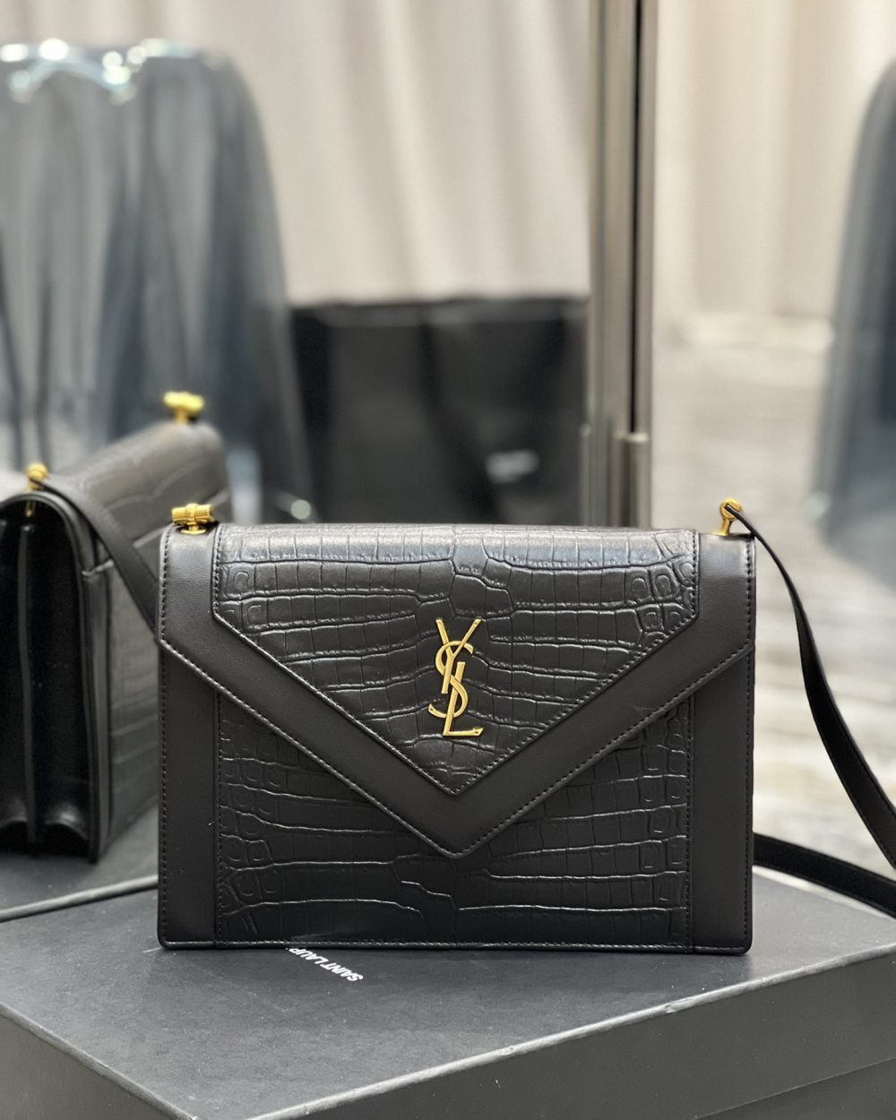 [REP 1:1] Saint Laurent Gaby Satchel Bag In Black With Gold Toned Hardware For Women 10.2in/26cm YSl 695724DZEUW1000