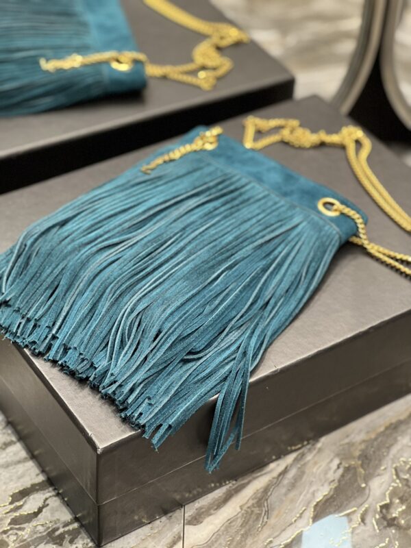 [REP 1:1] Saint Laurent Grace Ladies Tassel Blue For Women, Women's Bags 8.3in/21cm YSL