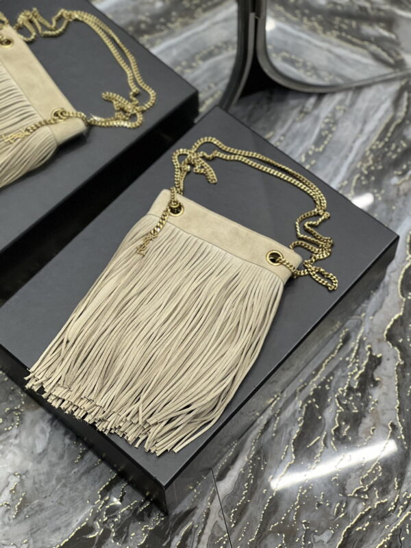 [REP 1:1] Saint Laurent Grace Ladies Tassel White For Women, Women's Bags 8.3in/21cm YSL
