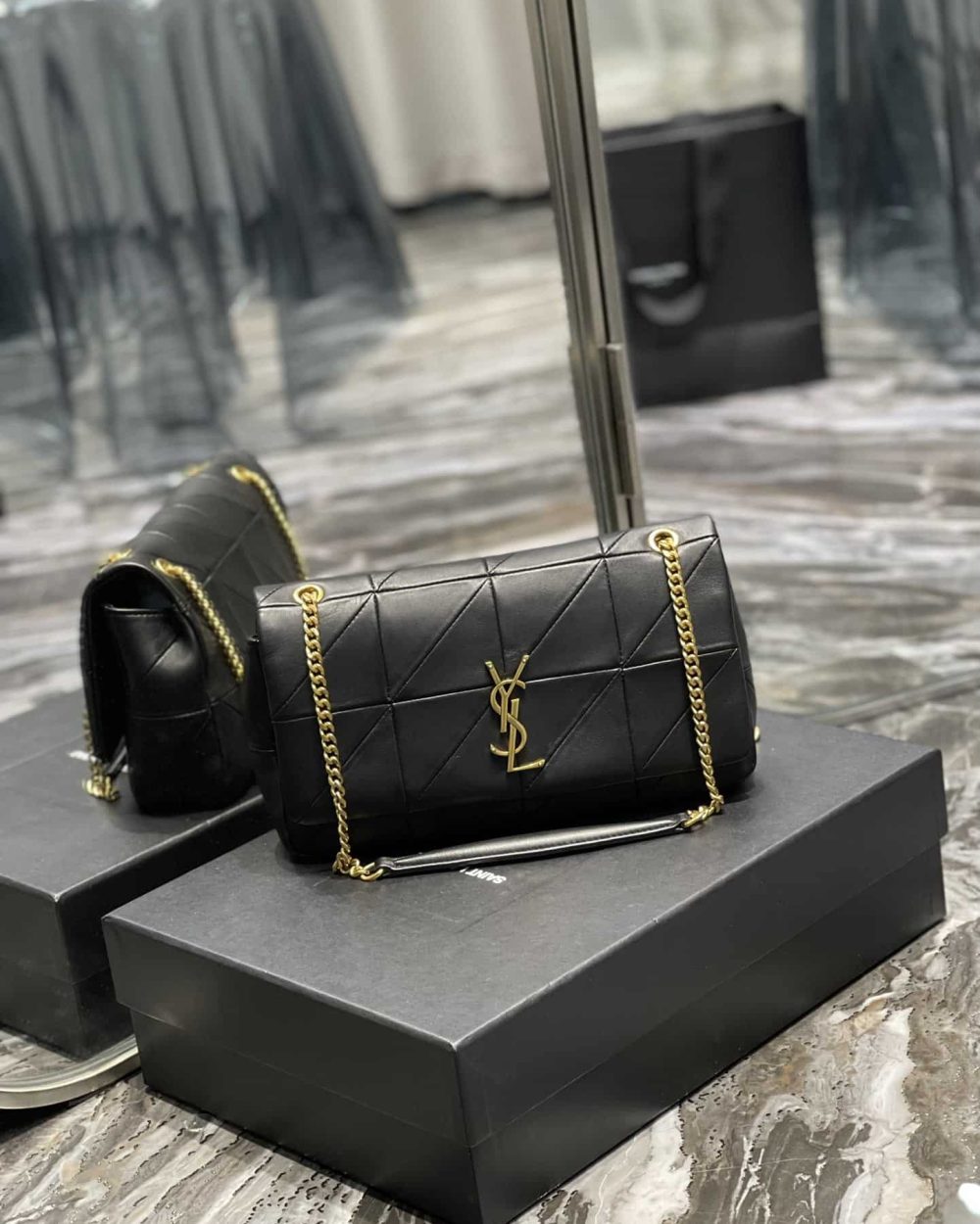 [REP 1:1] Saint Laurent Jamie Medium Chain Bag Black For Women, Women's Bags 9.8in/25cm YSL