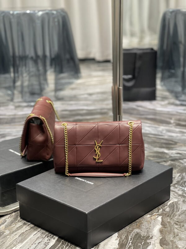 [REP 1:1] Saint Laurent Jamie Medium Chain Bag Red-Purple For Women, Women's Bags 9.8in/25cm YSL