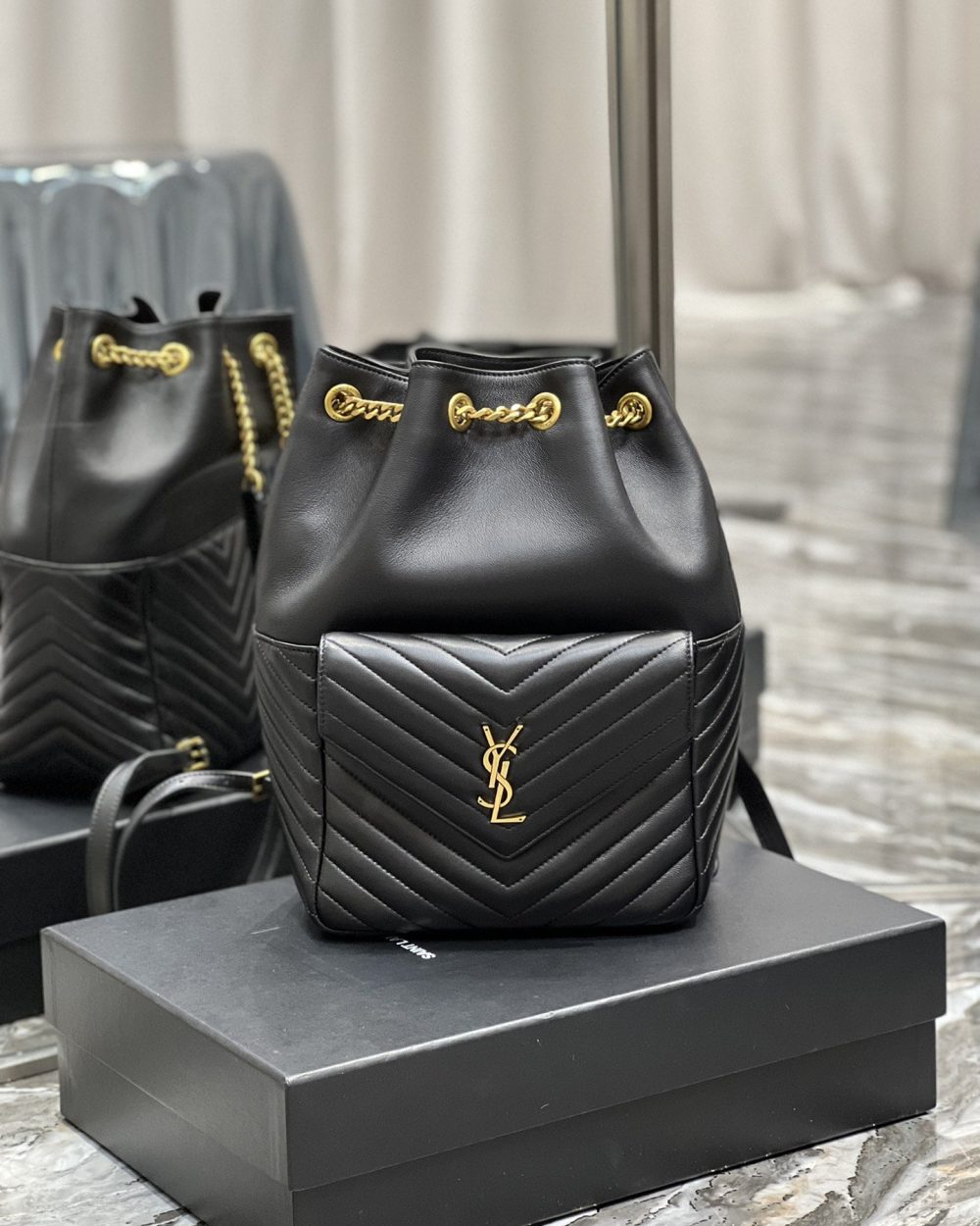 [REP 1:1] Saint Laurent JOE Backpack Black For Women, Women's Bags 11.5in/29cm YSL 6726091EL071000