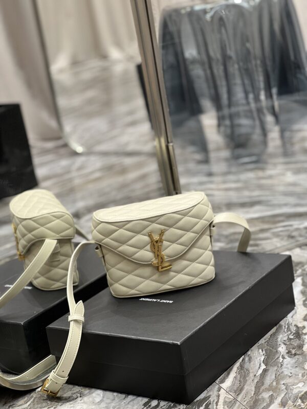 [REP 1:1] Saint Laurent June Box Bag White For Women, Women's Bags 7.5in/19cm YSL