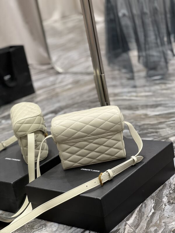 [REP 1:1] Saint Laurent June Box Bag White For Women, Women's Bags 7.5in/19cm YSL