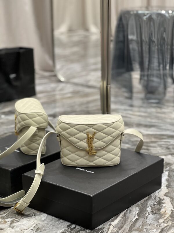 [REP 1:1] Saint Laurent June Box Bag White For Women, Women's Bags 7.5in/19cm YSL
