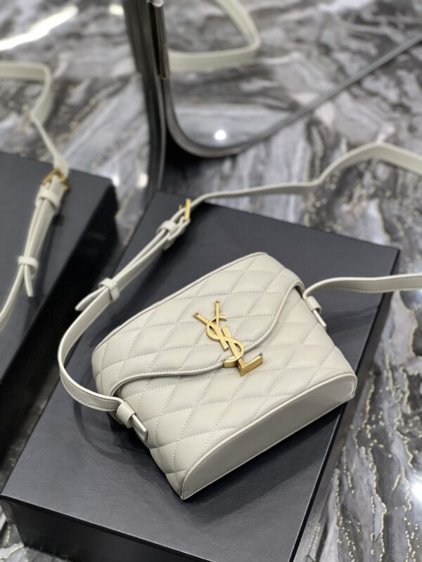 [REP 1:1] Saint Laurent June Box Bag White For Women, Women's Bags 7.5in/19cm YSL