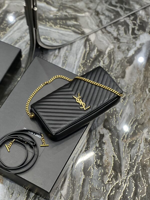 [REP 1:1] Saint Laurent Kata 99 Chain Bag Black With Gold Hardware For Women 10.2in/26cm YSL