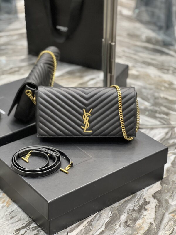 [REP 1:1] Saint Laurent Kata 99 Chain Bag Black With Gold Hardware For Women 10.2in/26cm YSL