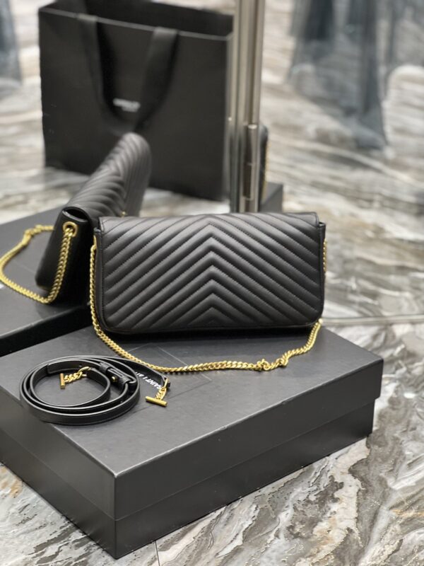 [REP 1:1] Saint Laurent Kata 99 Chain Bag Black With Gold Hardware For Women 10.2in/26cm YSL