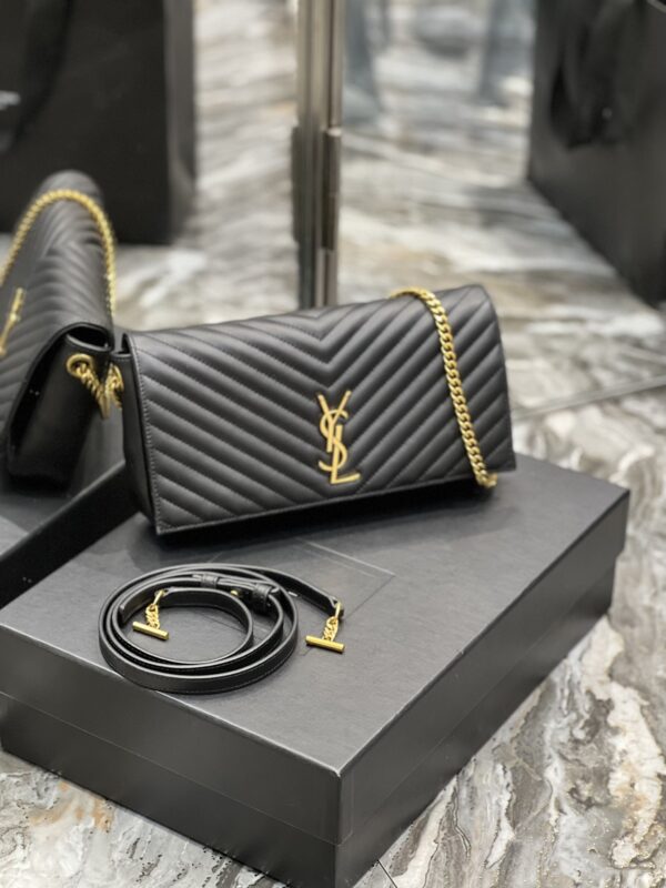 [REP 1:1] Saint Laurent Kata 99 Chain Bag Black With Gold Hardware For Women 10.2in/26cm YSL