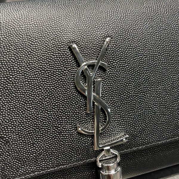 [REP 1:1] Saint Laurent Kata Medium Chain Bag Black With Tassel For Women 9.4in/24cm YSL 354119BOW0N1000
