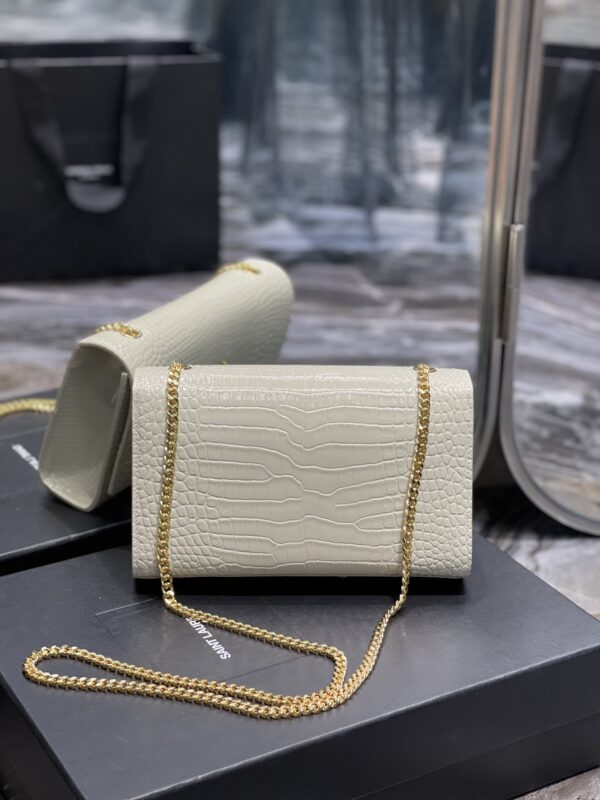 [REP 1:1] Saint Laurent Kata Medium Chain Bag White Vintage With Tassel For Women 9.4in/24cm YSL 354119DND0J9207