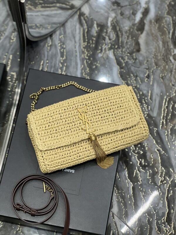 [REP 1:1] Saint Laurent Kate 99 Chain Bag With Tassel Beige For Women, Women's Bags 10.2in/26cm YSL