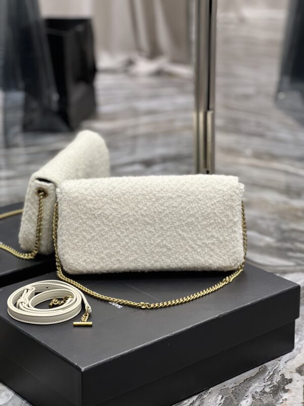 [REP 1:1] Saint Laurent Kate 99 Chain Bag With Tassel White For Women, Women's Bags 10.2in/26cm YSL