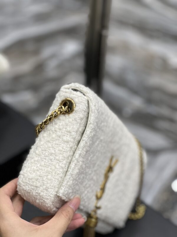 [REP 1:1] Saint Laurent Kate 99 Chain Bag With Tassel White For Women, Women's Bags 10.2in/26cm YSL