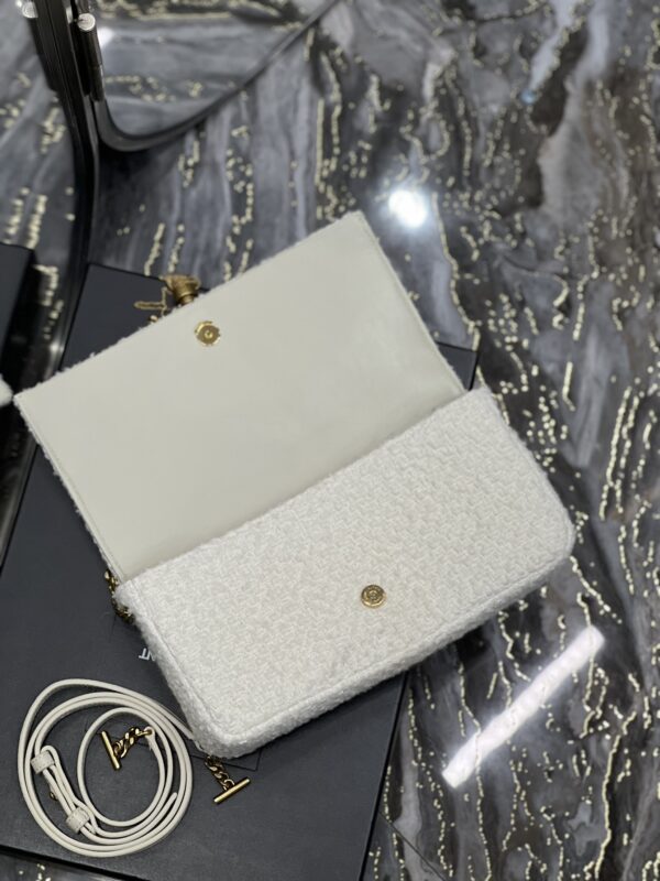 [REP 1:1] Saint Laurent Kate 99 Chain Bag With Tassel White For Women, Women's Bags 10.2in/26cm YSL