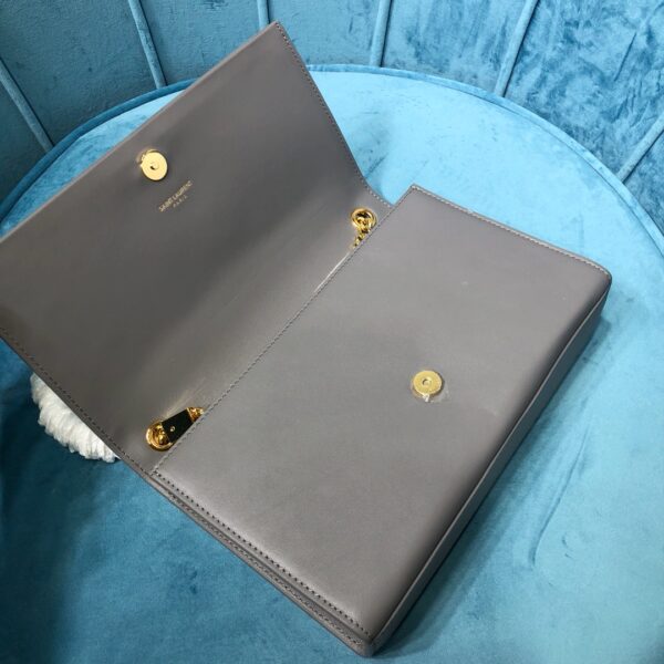 [REP 1:1] Saint Laurent Kate Medium Chain Bag With Tassel In Grain De Poudre Grey For Women 9.4in/24cm YSL