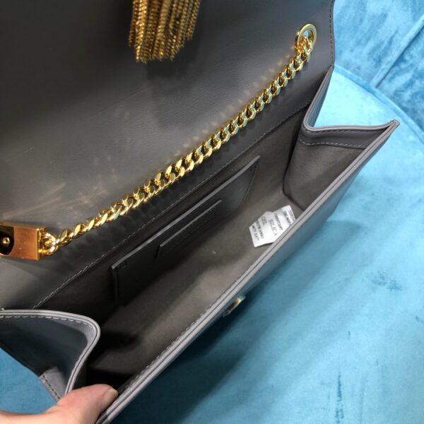 [REP 1:1] Saint Laurent Kate Medium Chain Bag With Tassel In Grain De Poudre Grey For Women 9.4in/24cm YSL