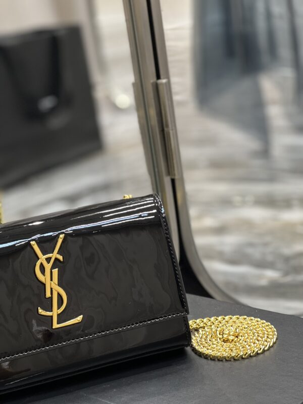[REP 1:1] Saint Laurent Kate Monogram Shoulder Bag Light Black For Women 7.8in/20cm YSL
