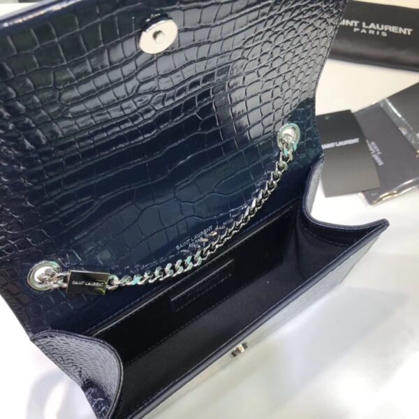 [REP 1:1] Saint Laurent Kate Small Chain Bag With Tassel In Embossed Black For Women 7.8in/20cm YSL 474366DND0N1000