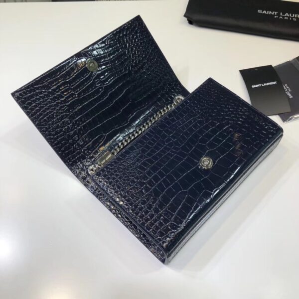 [REP 1:1] Saint Laurent Kate Small Chain Bag With Tassel In Embossed Black For Women 7.8in/20cm YSL 474366DND0N1000