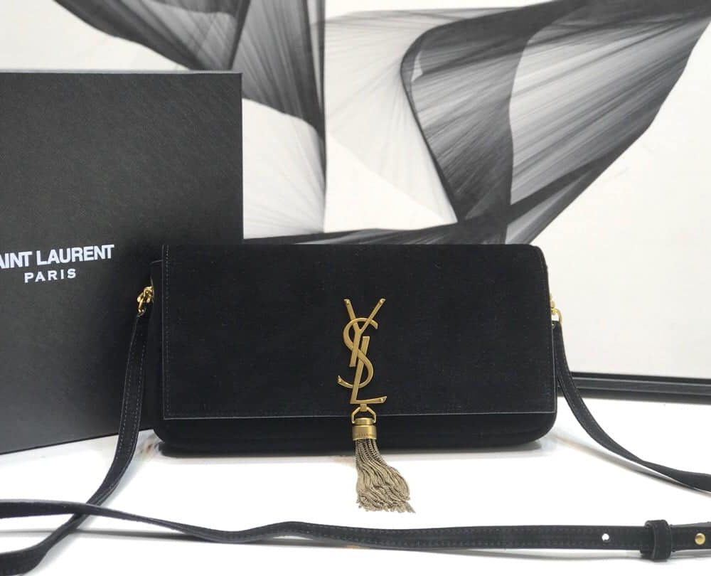 [REP 1:1] Saint Laurent Kate Tassel Small Shoulder Bag Black For Women 10.2in/26cm YSL 6042760UD7W1011