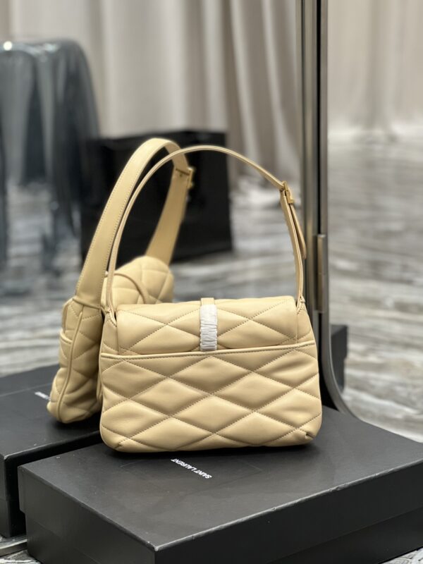 [REP 1:1] Saint Laurent Le 57 Hobo Shoulder Bag Beige For Women, Women's Bags 9.8in/25cm YSL