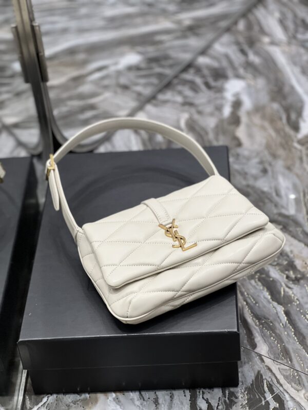 [REP 1:1] Saint Laurent Le 57 Hobo Shoulder Bag White For Women, Women's Bags 9.8in/25cm YSL 698567AAAO09207