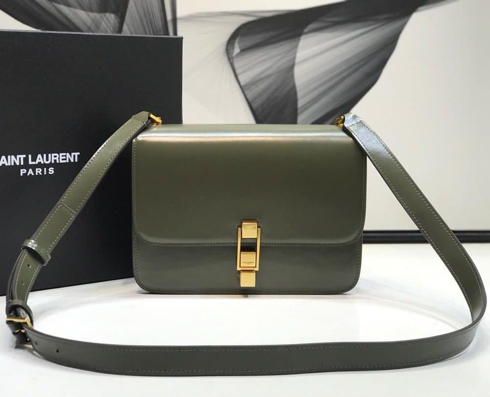 [REP 1:1] Saint Laurent Le Carre Satchel In Box Dark Green For Women 9in/23cm YSL