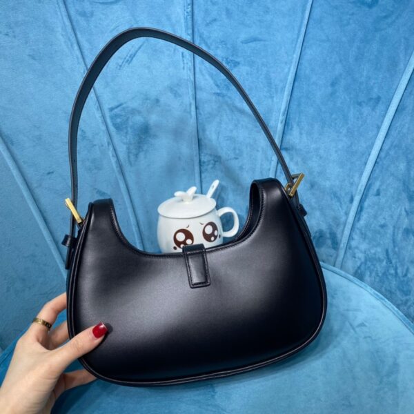 [REP 1:1] Saint Laurent Le Fermoir Hobo Bag Black For Women 9.5in/24cm YSL 672615 2ZA2W