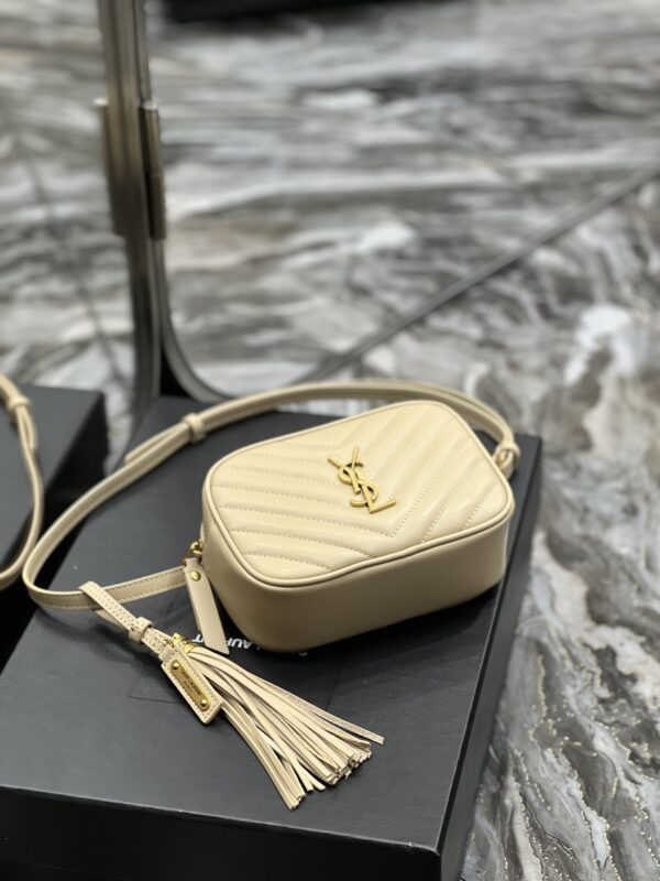 [REP 1:1] Saint Laurent Lou Belt Bag Beige In Matelassé Gold Toned Hardware For Women 6.1in/15cm YSL 614031DV7072721