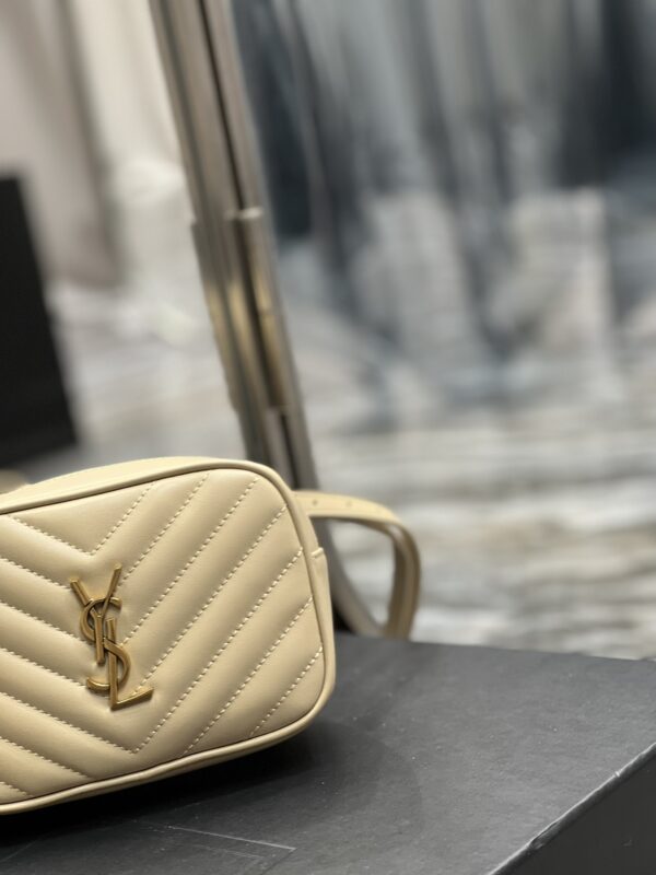 [REP 1:1] Saint Laurent Lou Belt Bag Beige In Matelassé Gold Toned Hardware For Women 6.1in/15cm YSL 614031DV7072721