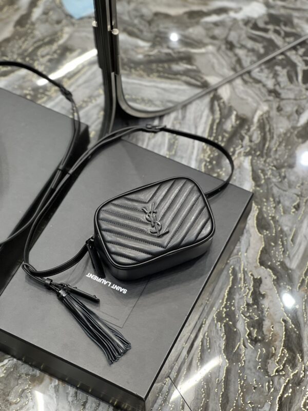 [REP 1:1] Saint Laurent Lou Belt Bag Black In Matelassé Black Metal Hardware For Women 6.1in/15cm YSL 534817DV7081000