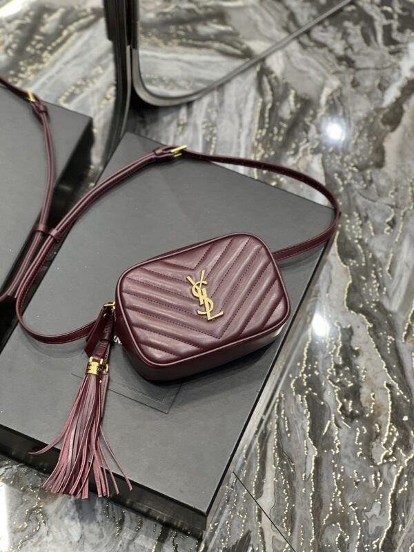 [REP 1:1] Saint Laurent Lou Belt Bag Red In Matelassé Gold Toned Hardware For Women 6.1in/15cm YSL 614031DV7072721