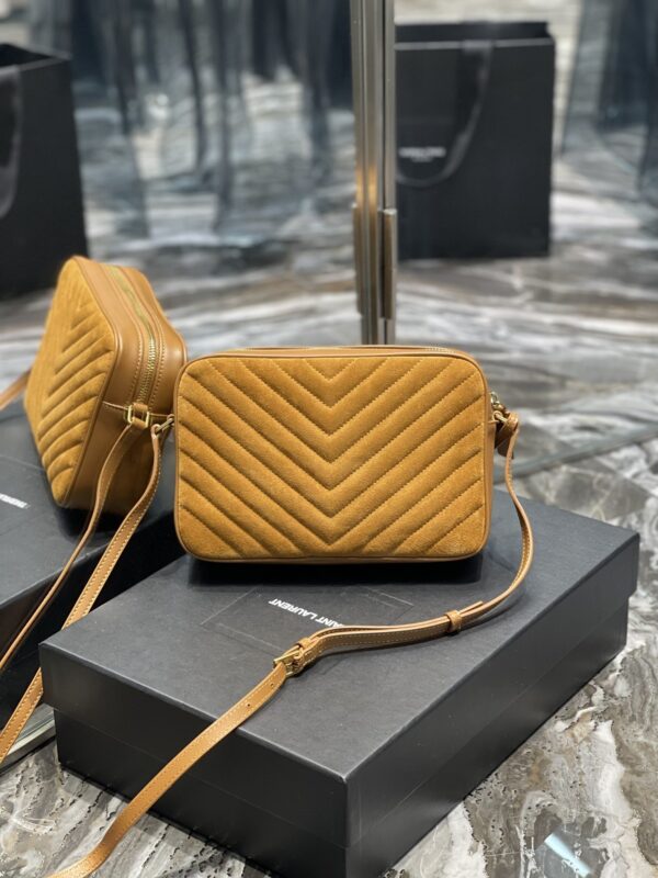 [REP 1:1] Saint Laurent Lou Camera Bag Brown With Gold Toned Hardware For Women 9in/23cm YSL 6125441S7R77761