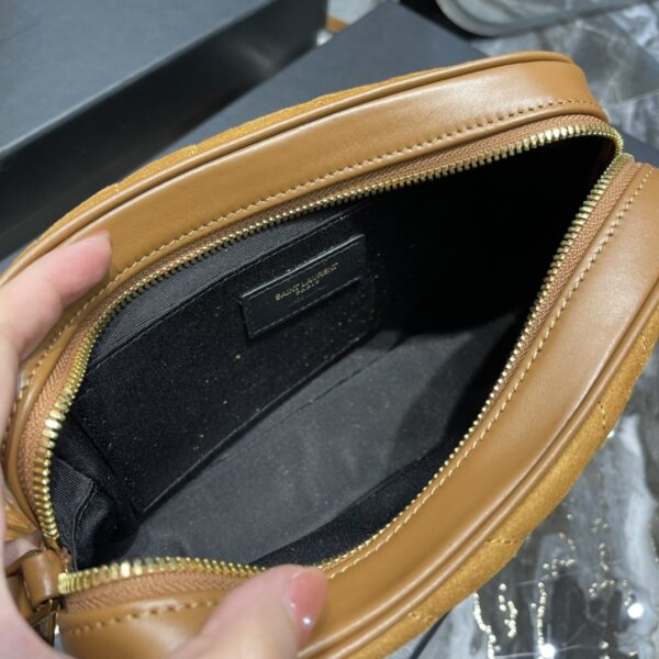 [REP 1:1] Saint Laurent Lou Camera Bag Brown With Gold Toned Hardware For Women 9in/23cm YSL 6125441S7R77761