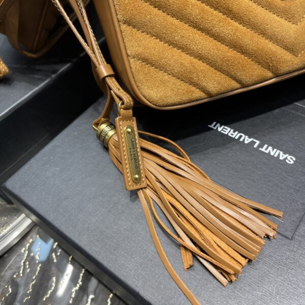 [REP 1:1] Saint Laurent Lou Camera Bag Brown With Gold Toned Hardware For Women 9in/23cm YSL 6125441S7R77761