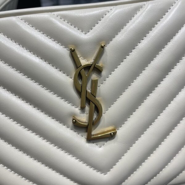 [REP 1:1] Saint Laurent Lou Camera Bag White With Gold Toned Hardware For Women 9in/23cm YSL 612544DV7079207