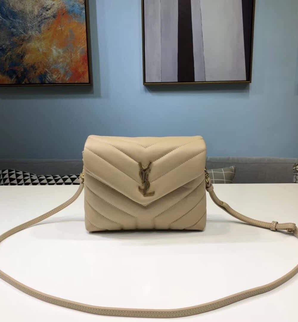 [REP 1:1] Saint Laurent Loulou Mini Shoulder Bag Beige For Women 7in/18cm YSL