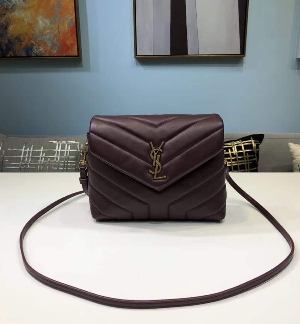 [REP 1:1] Saint Laurent Loulou Mini Shoulder Bag Burgundy For Women 7in/18cm YSL