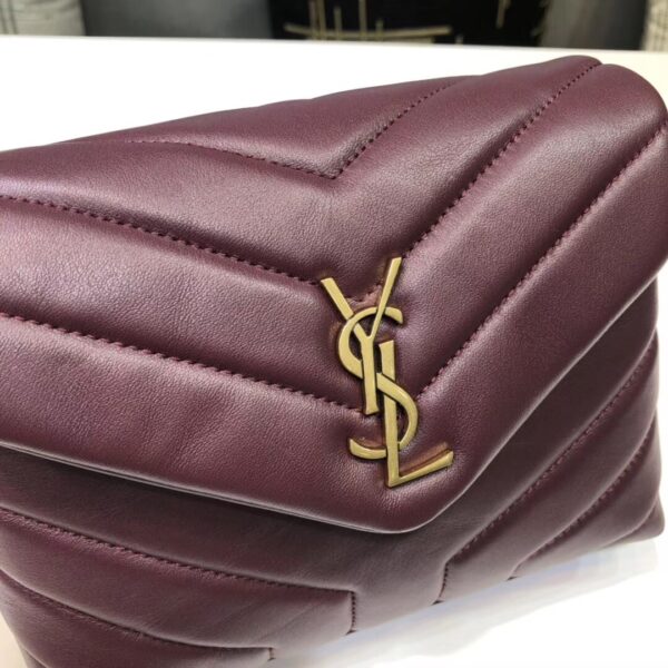 [REP 1:1] Saint Laurent Loulou Mini Shoulder Bag Burgundy For Women 7in/18cm YSL