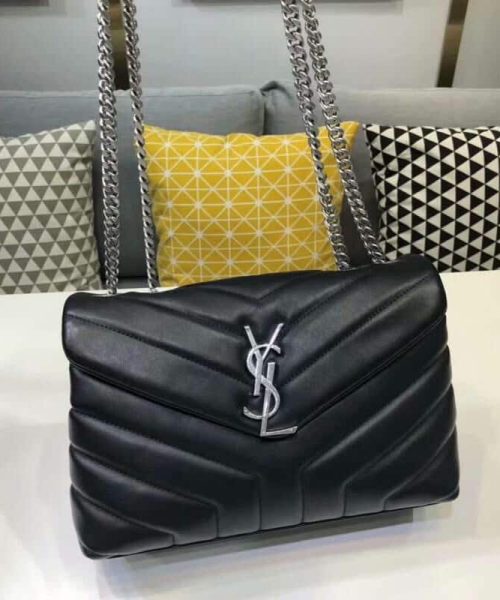 [REP 1:1] Saint Laurent Loulou Small Chain Bag In Matelassé "Y" Black For Women 9.8in/23cm YSL 494699DV7261000