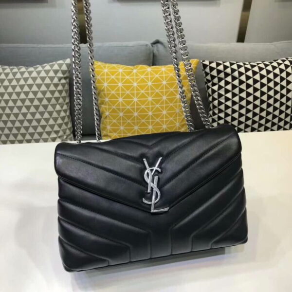[REP 1:1] Saint Laurent Loulou Small Chain Bag In Matelassé "Y" Black For Women 9.8in/23cm YSL 494699DV7261000