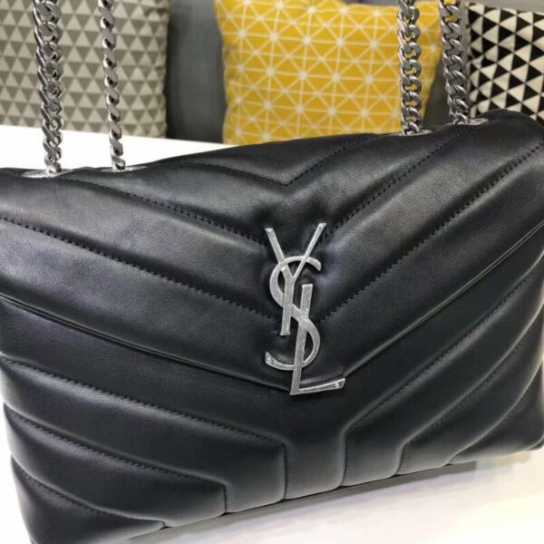[REP 1:1] Saint Laurent Loulou Small Chain Bag In Matelassé "Y" Black For Women 9.8in/23cm YSL 494699DV7261000