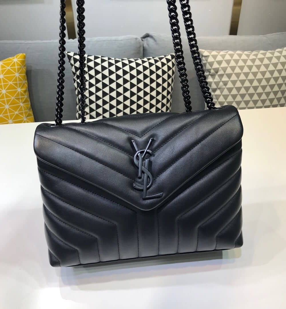 [REP 1:1] Saint Laurent Loulou Small Chain Bag In Matelassé "Y" Black For Women 9.8in/23cm YSL 494699DV7281000
