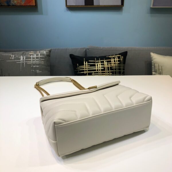 [REP 1:1] Saint Laurent Loulou Small Chain Bag In Matelassé "Y" White For Women 9.8in/23cm YSL 494699DV7279207