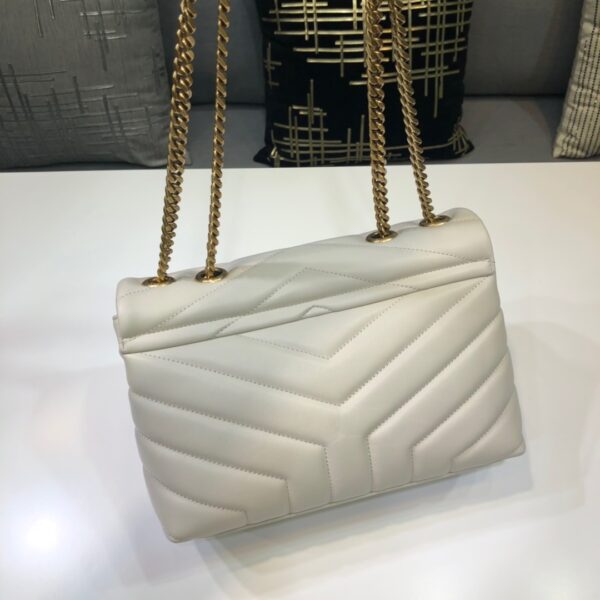 [REP 1:1] Saint Laurent Loulou Small Chain Bag In Matelassé "Y" White For Women 9.8in/23cm YSL 494699DV7279207